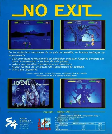 No Exit (UK) (128K) (1990) (Version Basic 1.1) box cover back